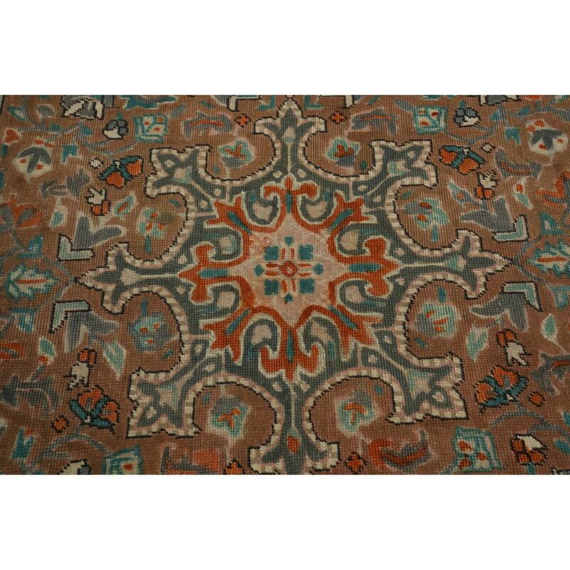 Hand Knotted Oriental 100% Wool Carpet Traditional Floral Brown Heriz Area Rug - 6' 5'' X 3' 5''