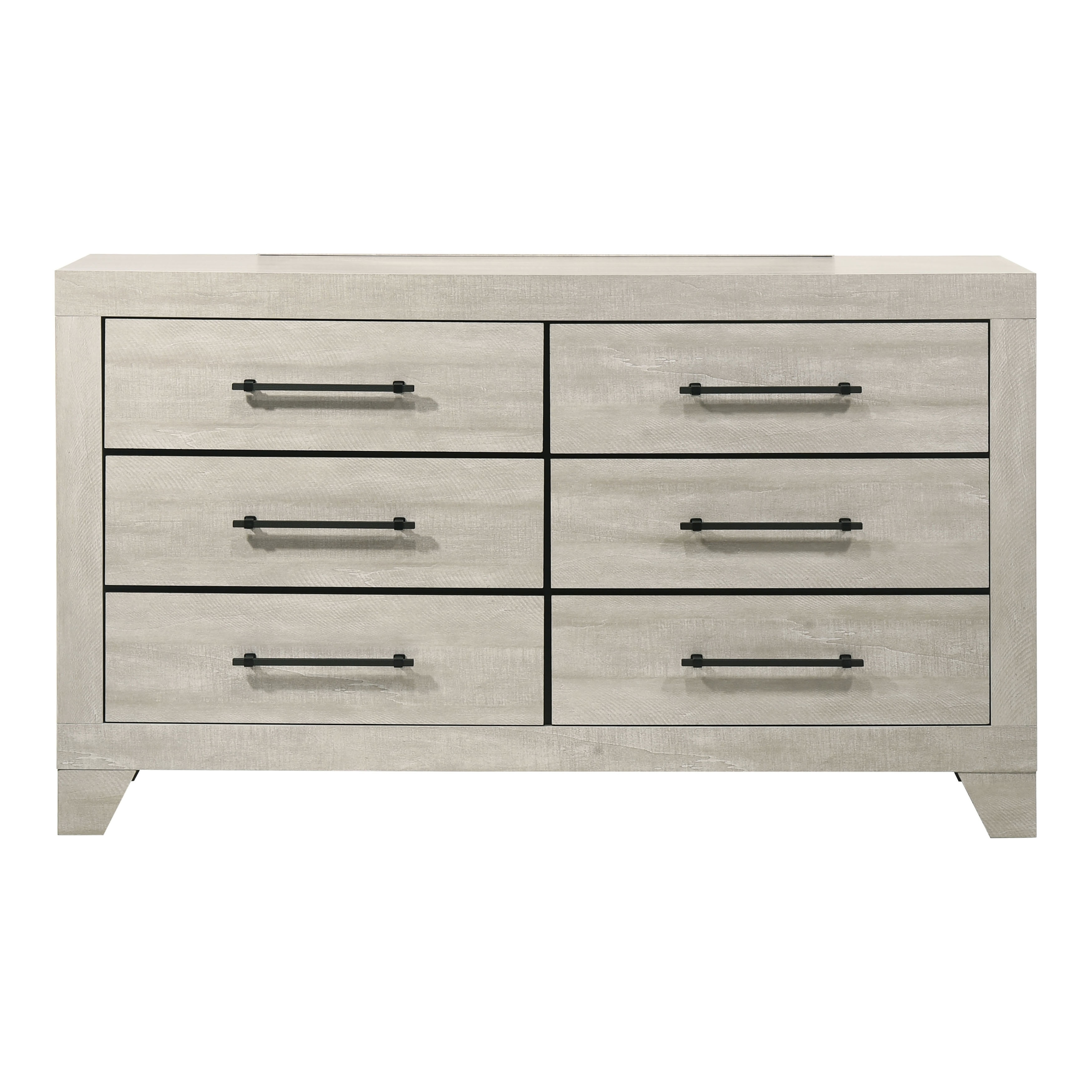 Furniture of America Imana Modern Light Grey Wood 6-Drawer Dresser