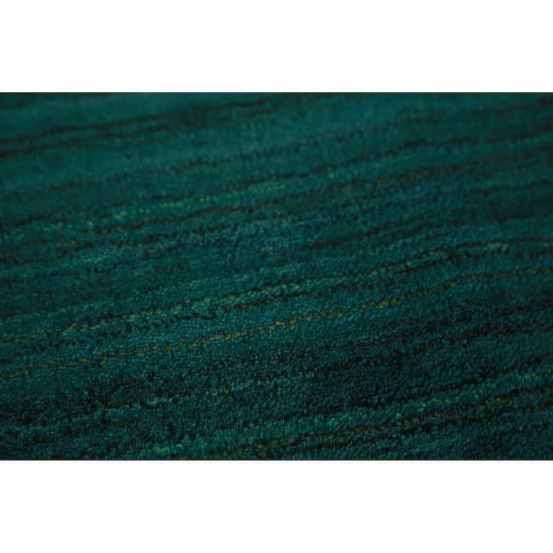 Hand Knotted Oriental 100% Wool Carpet Tribal Tribal Green Gabbeh Area Rug - 9' 9'' X 8' 1''