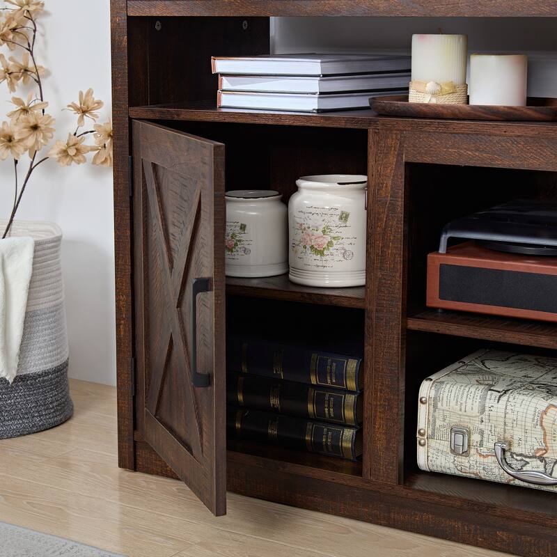 CUSchoice Farmhouse TV Stand Modern Media Console for TVs Up to 65" - 15.75*57.87*30.31inch (W*L*H)