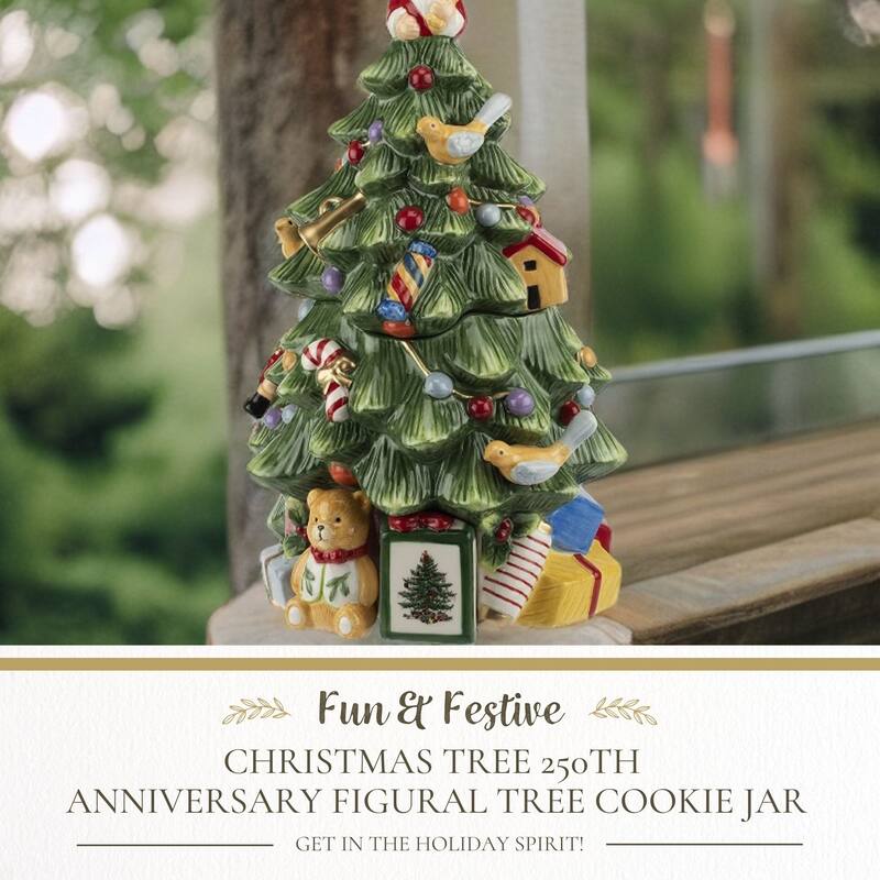 Spode Christmas Tree 250th Anniversary Figural Tree Cookie Jar - 12.25"H