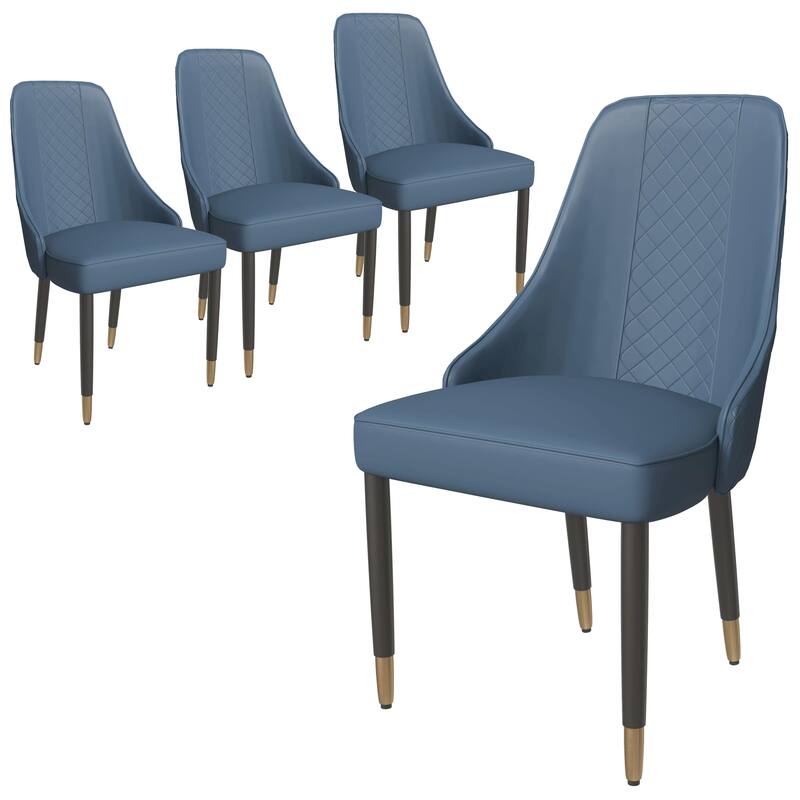 Allure Modern High-back Fabric or Leather Upholstered Accent Dining Chair with Solid Oak Wood Legs (Set of 4)