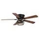 preview thumbnail 14 of 17, 48" Antique Wooden 5-Blade Black Flush Mount Ceiling Fan with Light