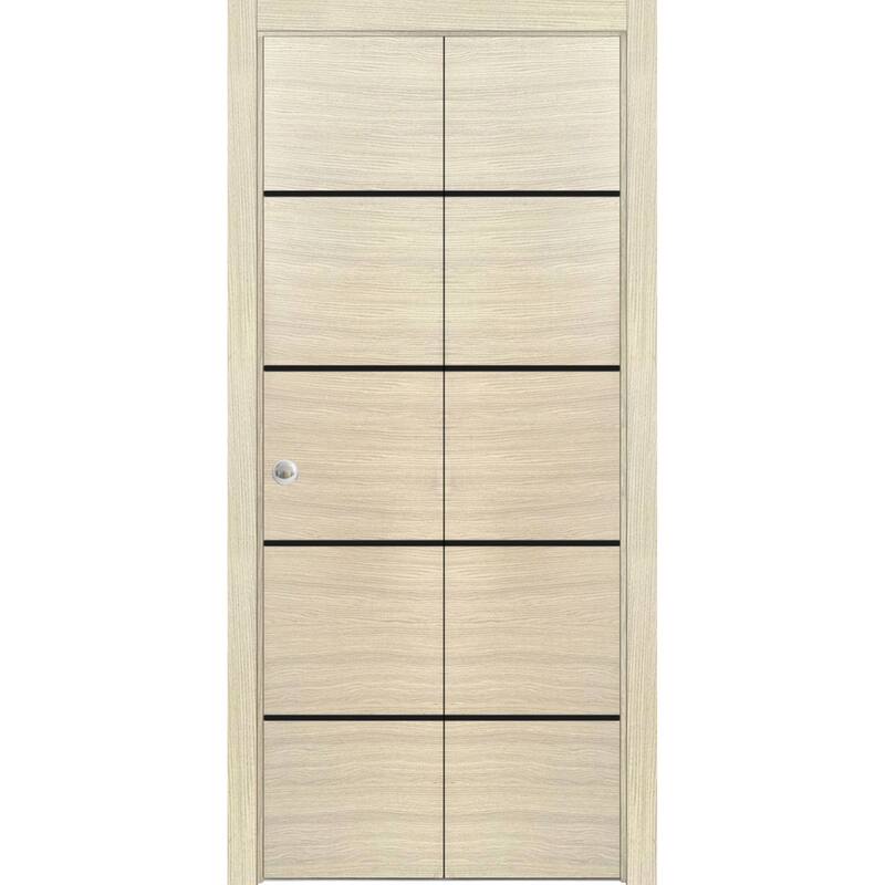 Bi-fold Doors 56 x 80 Planum 0015 Natural Veneer with Sturdy Tracks - 64" x 84" ( 2* 32x84)