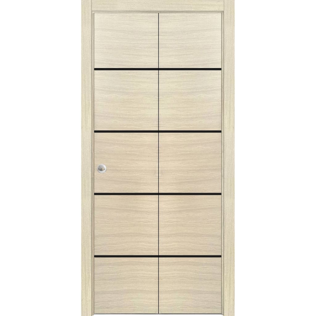 Bi-fold Doors 56 x 80 Planum 0015 Natural Veneer with Sturdy Tracks