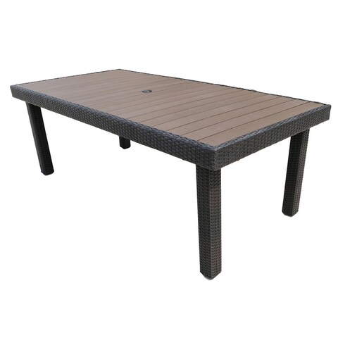 Mescota Outdoor Patio Furniture - Wicker Rectangular Dining Table