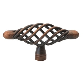 3 in. Long Rustic Bronze T-Handle Birdcage Cabinet Knobs (10-Pack) 3 in. Long Rustic Bronze T-Handle Birdcage Cabinet Knobs (10-Pack)