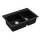 preview thumbnail 46 of 57, Karran Drop-In Quartz 33 in. 1-Hole 60/40 Double Bowl Kitchen Sink Kit