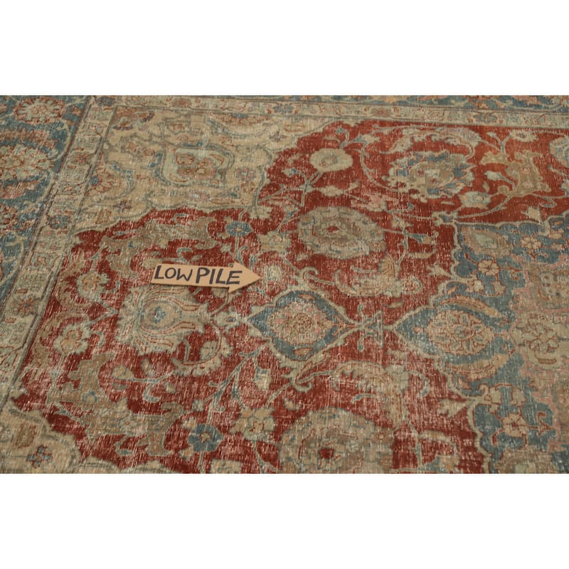 Hand Knotted Oriental 100% Wool Carpet Traditional Floral Oranges & Rust Tabriz Area Rug - 10' 5'' X 7' 9''