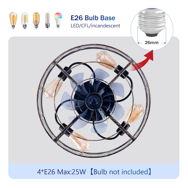 20Inch Farmhouse Ceiling Fans with Remote Control,6 Speed Reversible Flush Mount Low Profile Rustic Ceiling Fan - N/A