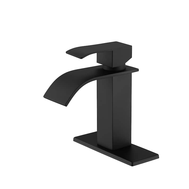 Modern Single Handle Sink Vanity Bathroom Faucet with Waterfall Spout, Anti Corrosion, Anti Rust, Easy Clean