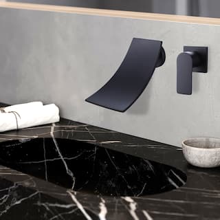 Solid Brass Wall Mounted Waterfall Bathroom Sink Faucet