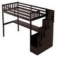 preview thumbnail 9 of 8, Twin Size Loft Bed with Staircase and Built-in Desk, Brown