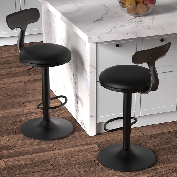 Bar Stools for Kitchen Island with Extra Large PU Leather Bed