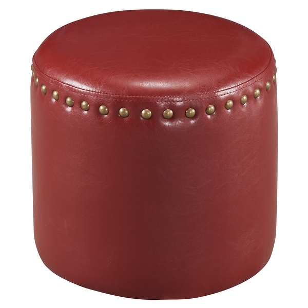 The Curated Nomad Barbossa Faux Leather Round Ottoman. Opens flyout.