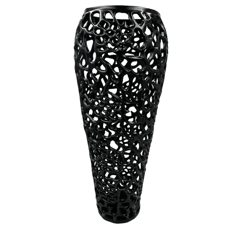 Decorative Handmade Aluminum Hollow-out Flower Vase
