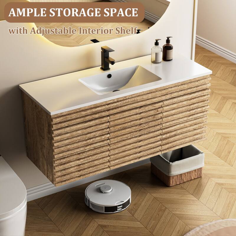 Bathroom Vanity with Drop-In Sink Wall-Mounted Storage Cabinet