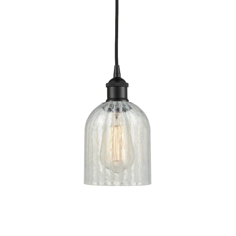 Innovations Lighting 616-1P-10-5 Caledonia Pendant Caledonia 5" Wide - Matte Black / Mouchette