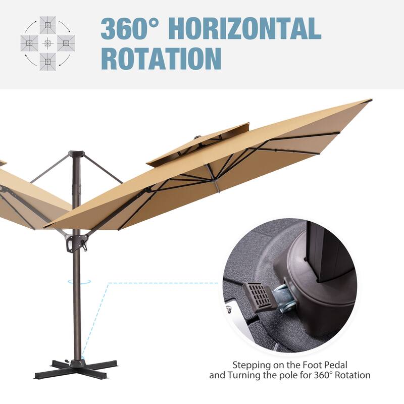 VredHom 10 X 10 ft Square Patio Cantilever-Offset Umbrella