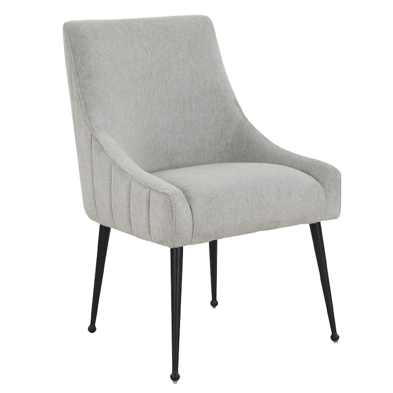 Irina Dining Chair Velvet Side Chair with Stainless Steel Leg - Grey/Black