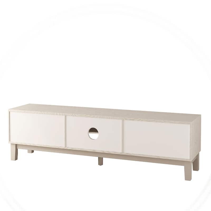Media Console TV Console Table with Drawers and Cable Management