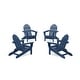 preview thumbnail 16 of 17, POLYWOOD 4-Piece Classic Folding Adirondack Conversation Set Navy