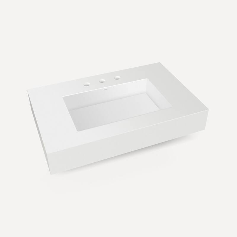 Robern TA36MCO-8CS8 36" Quartz Vanity Top for Widespread Faucet - Matte White