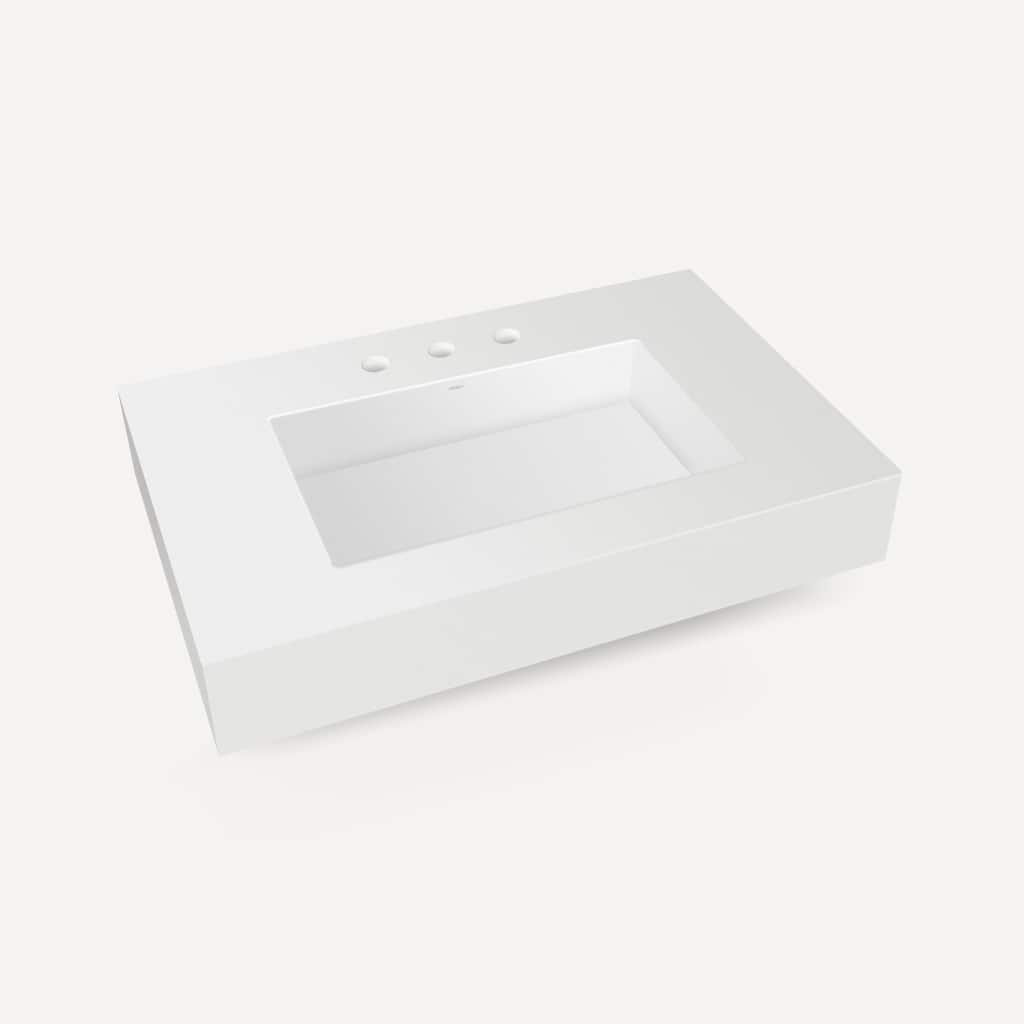 Robern TA36MCO-8CS8 36" Quartz Vanity Top for Widespread Faucet