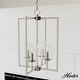 preview thumbnail 1 of 8, Hunter Kerrison Geometric Pendant - Seeded Glass - Square or Linear - Dining Room, Entry, Island - Contemporary, Industrial 15" X 21" - 4 Light - Brushed Nickel