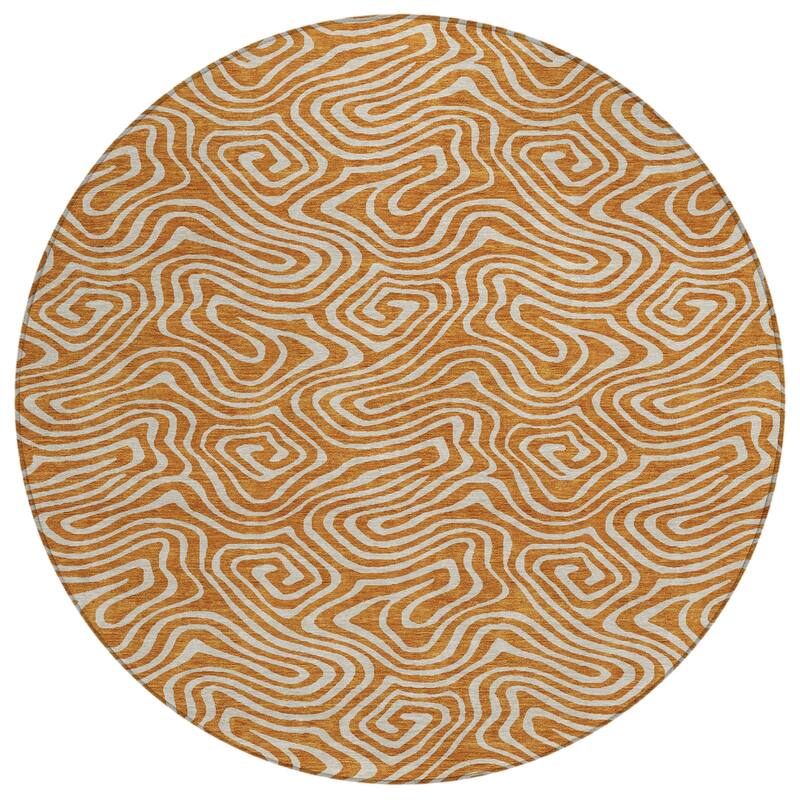 Machine Washable Indoor/ Outdoor Modern Trance Chantille Rug