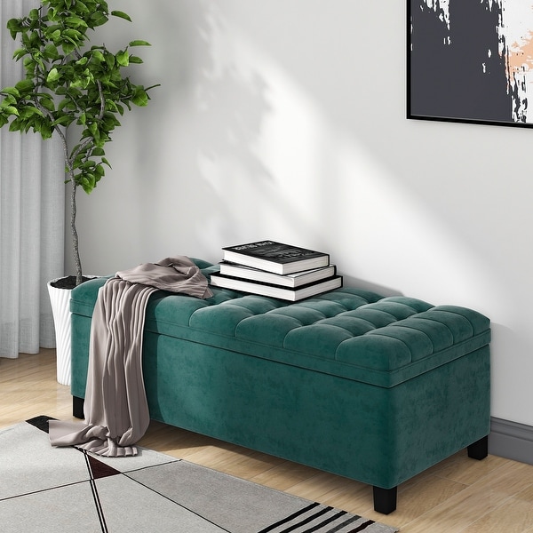Flip top storage shop bench