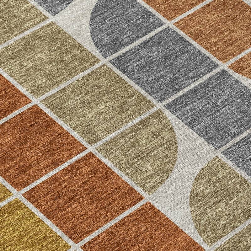 Machine Washable Indoor/ Outdoor Modern Finch Chantille Rug