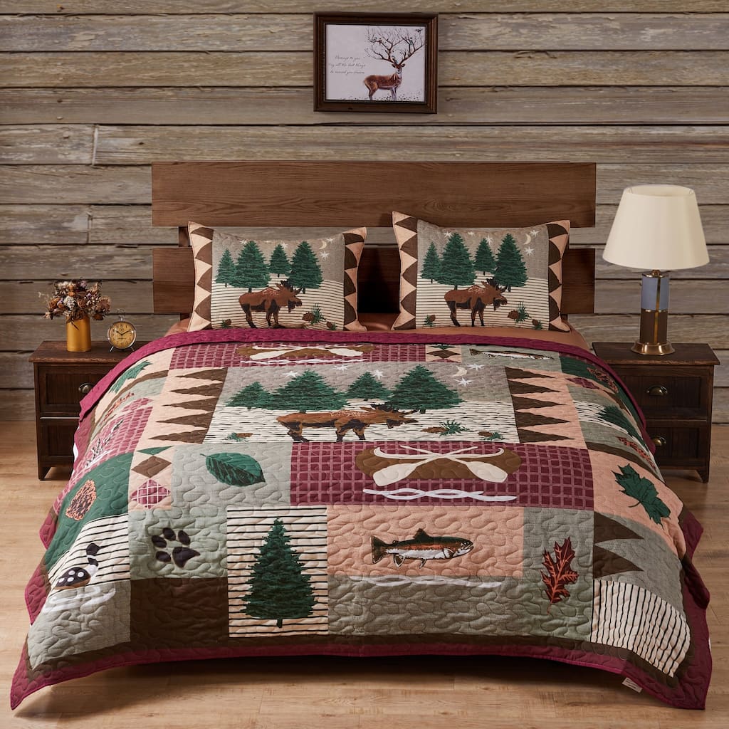 Greenland Home Fashions Moose Lodge 3-piece Quilt Set