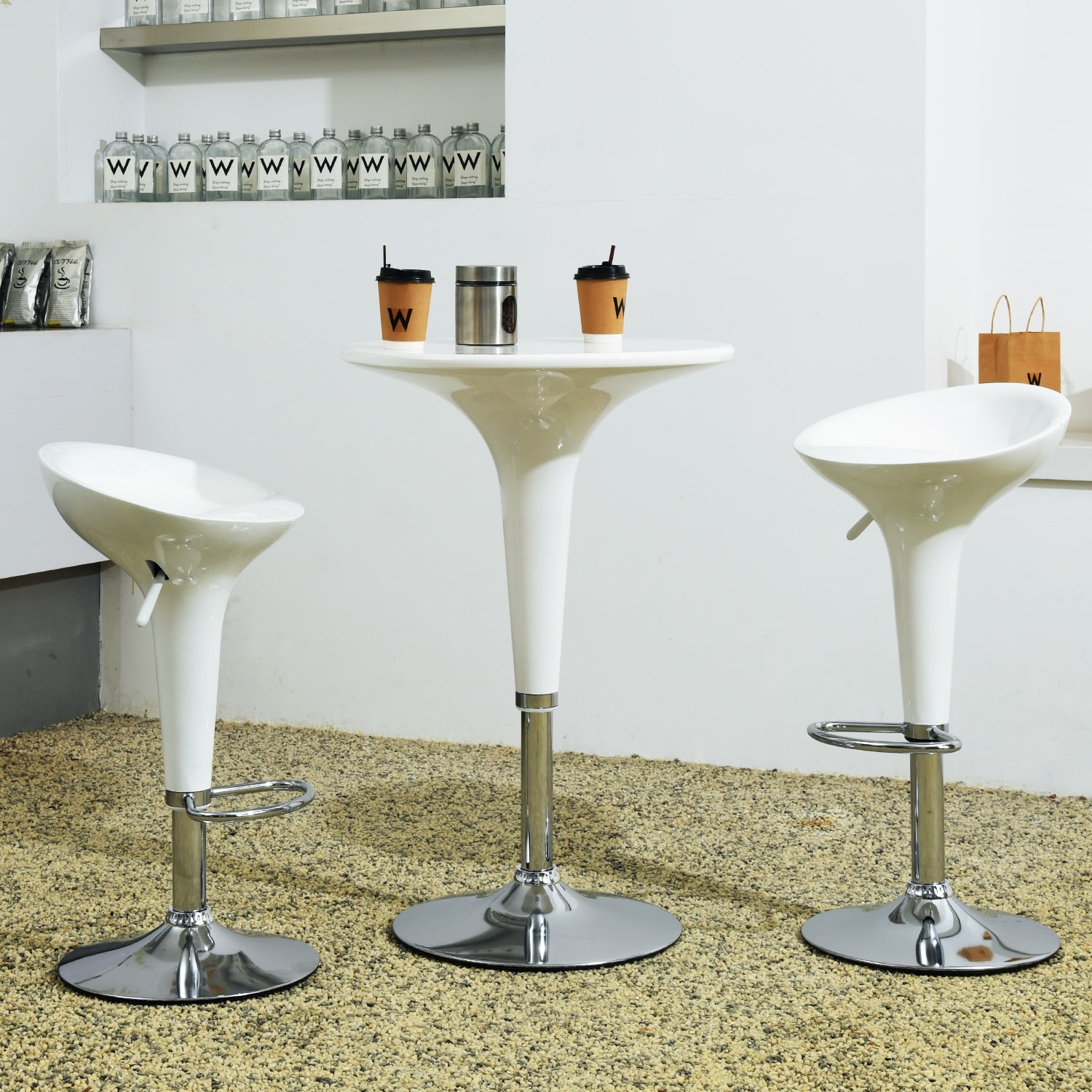 Round Bar Stool 36 Inch High Bar Table Homylin 24''W Round ABS Bar