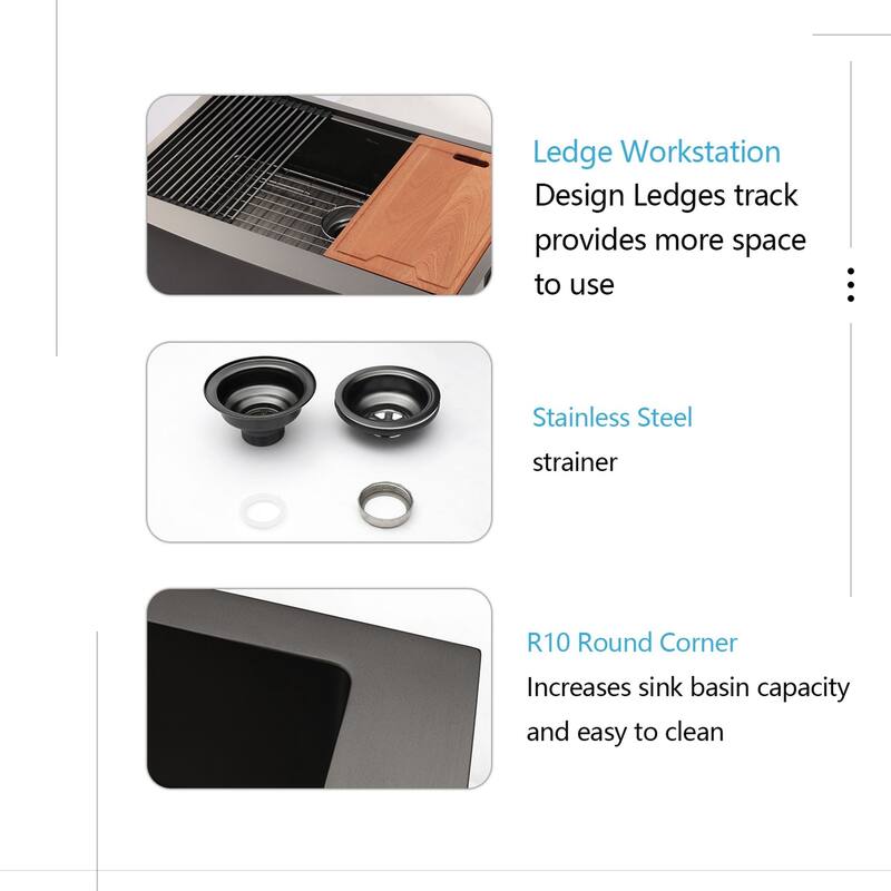 Farmhouse Apron Single Bowl Stainless Steel Workstation Kitchen Sink