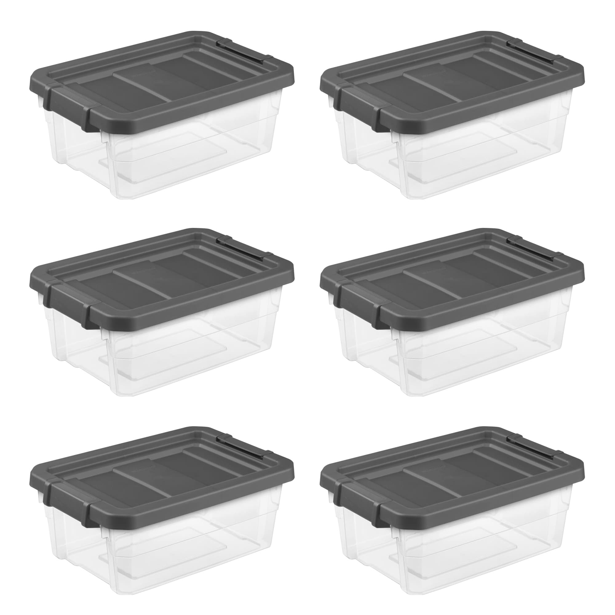 Sterilite 16 Qt Clear Plastic Stacking Storage Containers with