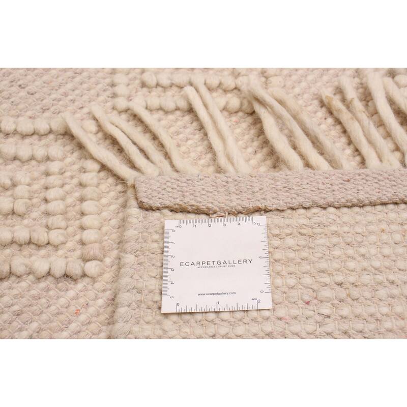 ECARPETGALLERY Braid weave Sienna Ivory Wool Rug - 2'8 x 5'0