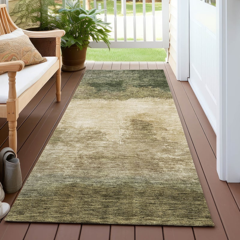 Machine Washable Indoor/ Outdoor Contemporary Chantille Rug