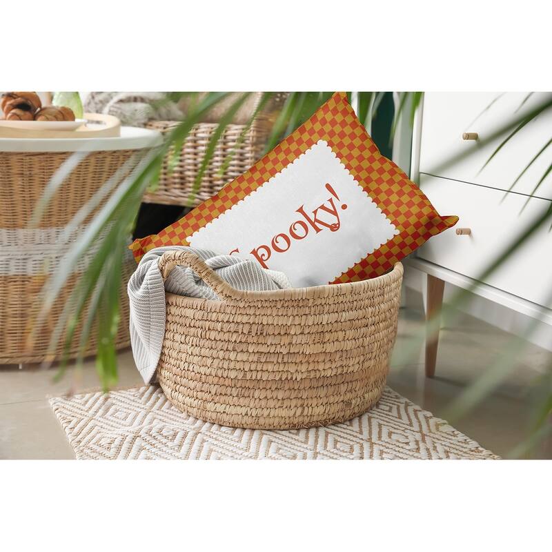 Halloween Spooky Checks Accent Pillow