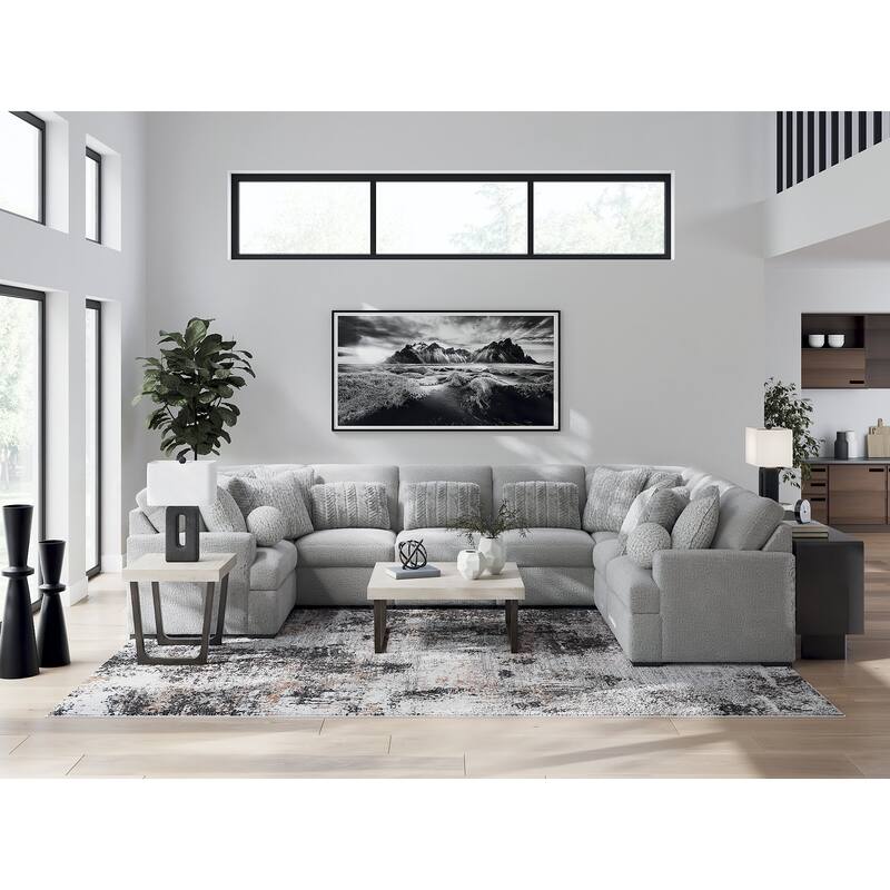 Signature Design by Ashley Snodoodle Gray 8-Piece Sectional - 144" W x 113" D x 40" H