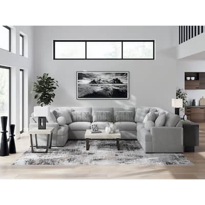 Signature Design by Ashley Snodoodle Gray 8-Piece Sectional - 144" W x 113" D x 40" H