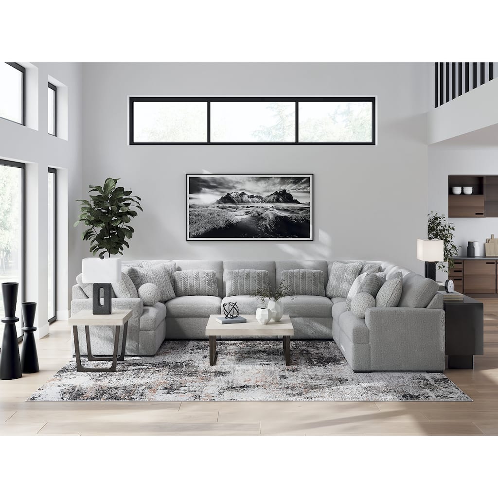 Signature Design by Ashley Snodoodle Gray 8-Piece Sectional - 144" W x 113" D x 40" H