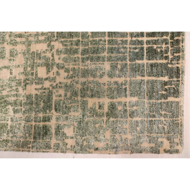 ECARPETGALLERY Hand-knotted Legacy Dark Green Silk, Wool Rug - 2'7 x 12'3
