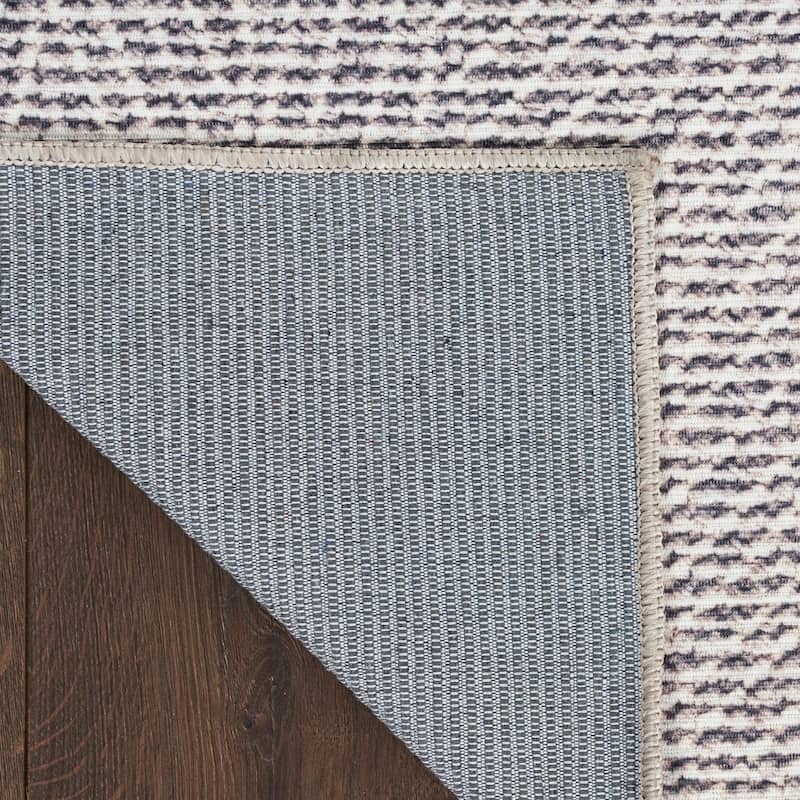 Nourison Washables Indoor Grey Abstract Area Rug