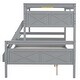 preview thumbnail 8 of 10, Twin over Full Bunk Bed Wood Frame Guardrail Bed with Ladder and Headboard & Footboard for Kids Teens