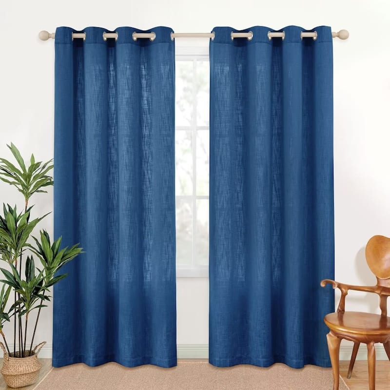 Linen Texture Light Filtering Grommet Panel Pair