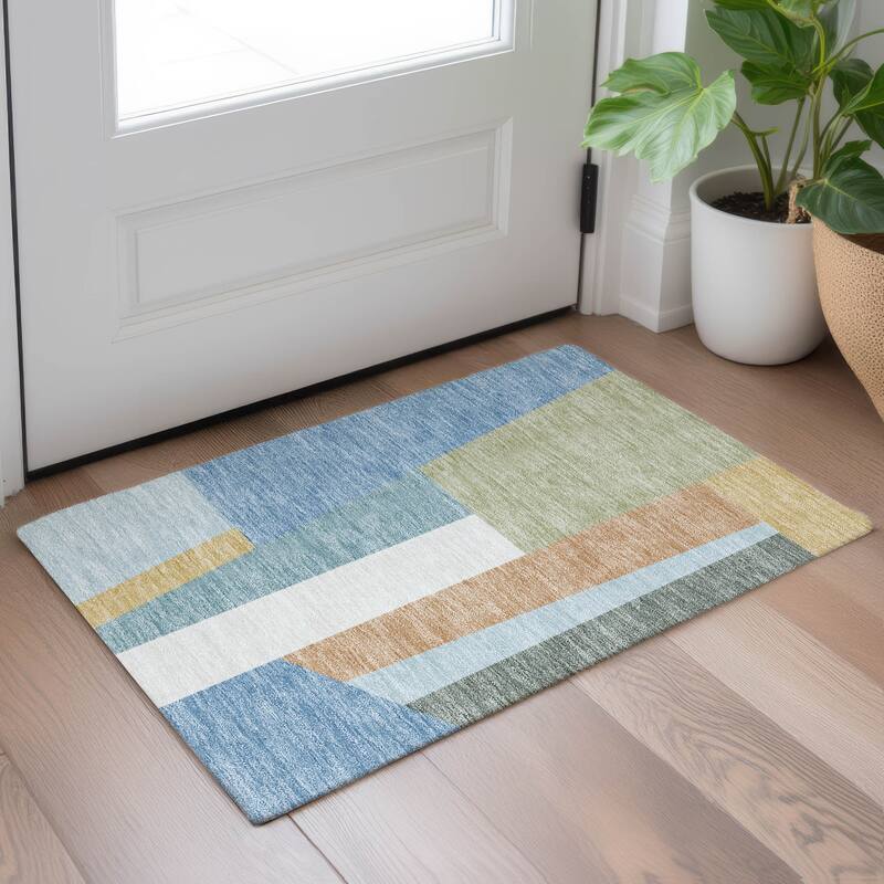 Machine Washable Indoor/ Outdoor Contemporary Jolie Chantille Rug