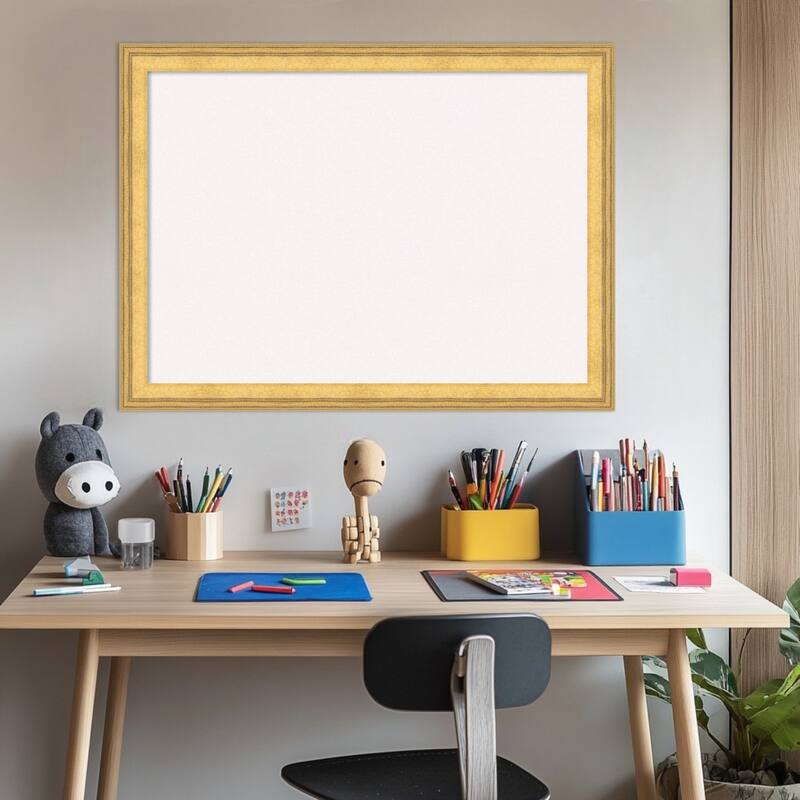 Owen Gold Wood Framed Cork Board - Bulletin Board, Organization Board, Pin Board