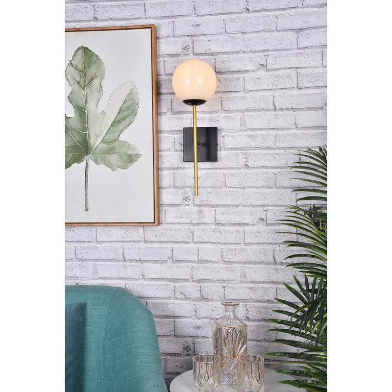 Nina 1 Light White Glass Wall Sconce