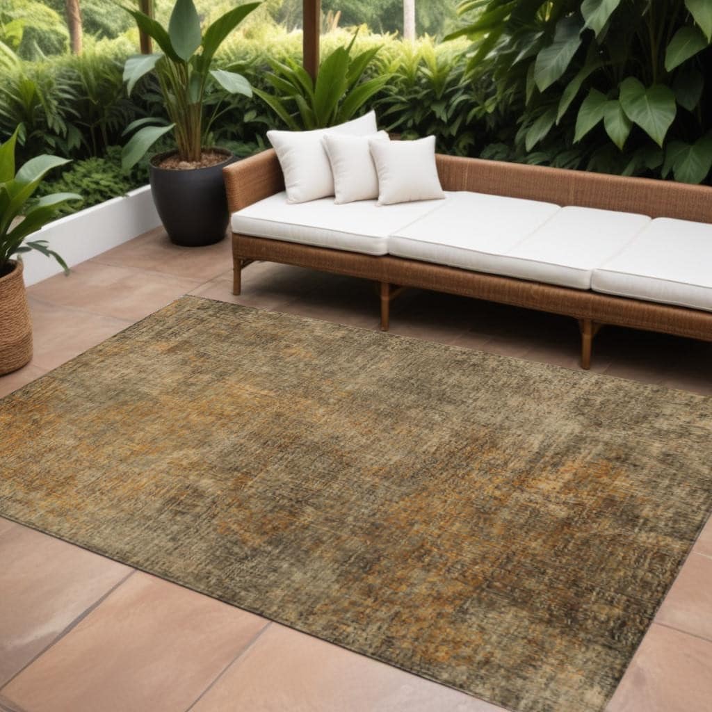 HomeRoots Abstract Transitional Rectangle Outdoor Rug